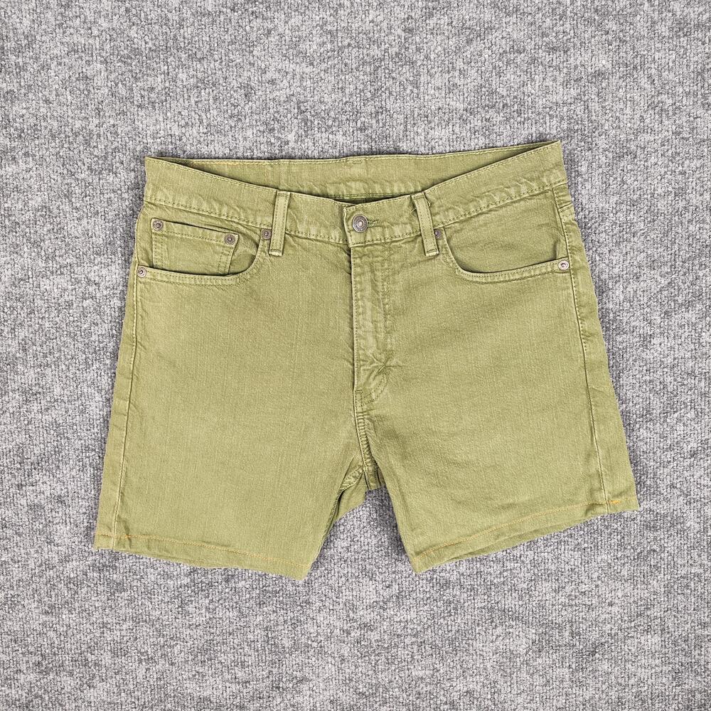 Levis 513 Shorts Mens 32 Green Denim Slim Fit Stretch 5 Pocket Casual Bermuda